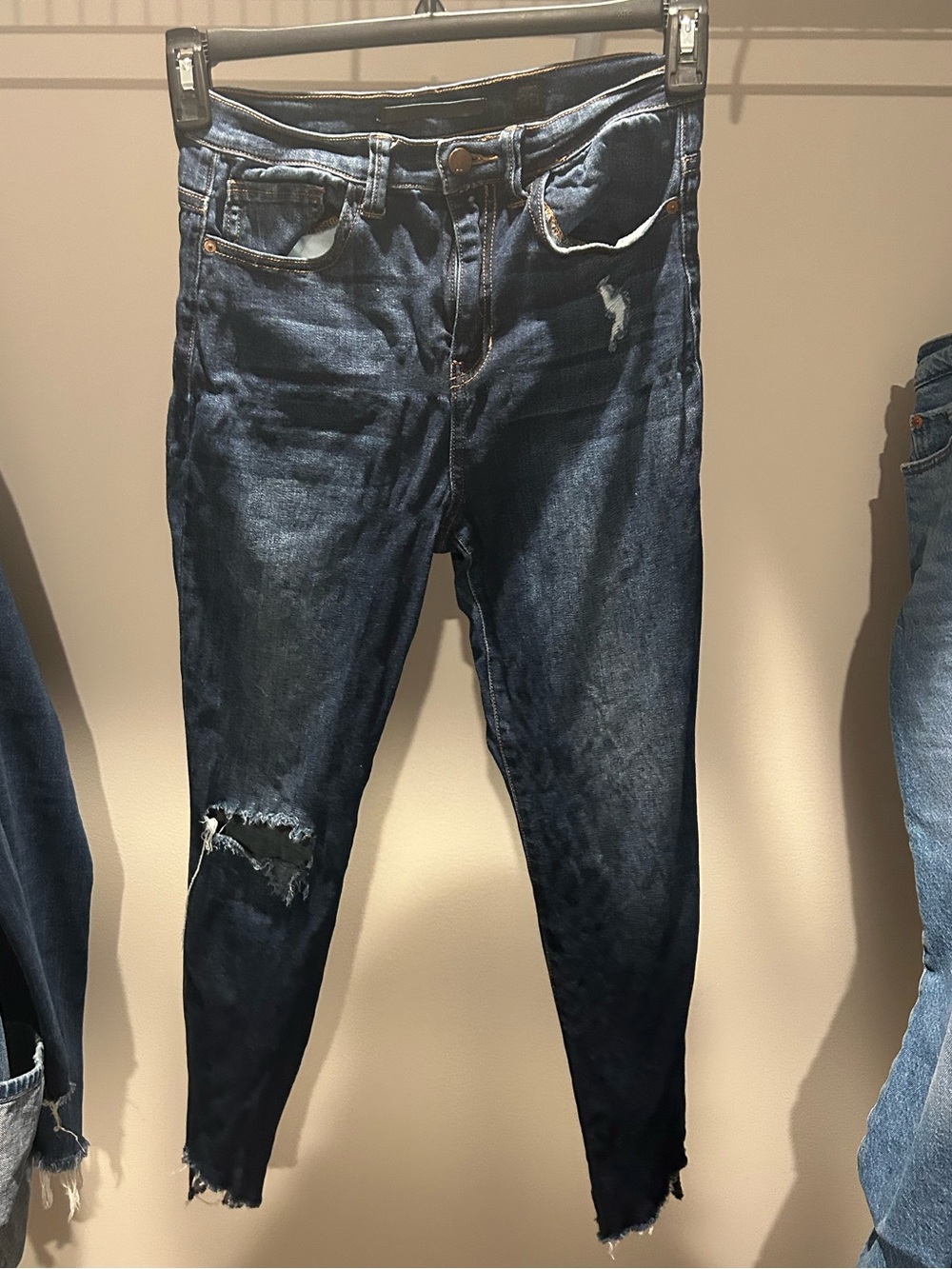 SP Black Label Women's Dark Blue Distressed Skinny Jeans